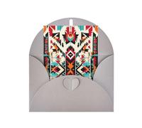 Native American Pattern Print Adorable Blank Cards& Envelopes,Unique Designs Perfect for Festivals, Invitations
