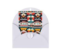 Native American Pattern Print Adorable Blank Cards& Envelopes,Unique Designs Perfect for Festivals, Invitations
