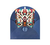 Native American Pattern Print Adorable Blank Cards& Envelopes,Unique Designs Perfect for Festivals, Invitations
