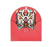 Native American Pattern Print Adorable Blank Cards& Envelopes,Unique Designs Perfect for Festivals, Invitations