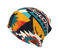 Native American Pattern Print Beanie Chemo Hat Cancer Headwear Hats Knitted Hats Nightcap Skull Cap for Women Men, Black, S