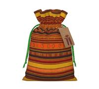 Native American Pattern Print Christmas Drawstring Holiday Candy Bag Xmas Sacks Reusable Wrapping Bags Party Favor