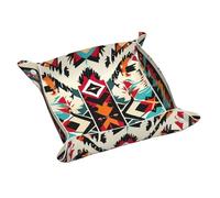 Native American Pattern Print Leather Valet Tray, Desktop Storage Organizer for Men, Jewelry Organizer, Decorative Tray