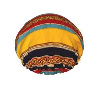 Native American Pattern Print Lightweight And Elasticated Waterproof Shower Cap, Double Layer Waterproof Hair Cap