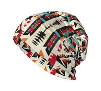 Native American Pattern Print Skull Cap Beanie for Men Beanie Hats Skull Caps for Running Cycling Outdoor Activities Black