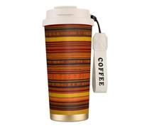 Native American Pattern Print Stainless Steel Insulated Travel Coffee Mug, Camping Mug,Coffee Tumbler For Men Women