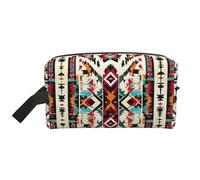Native American Pattern Print Travel Makeup Bag Portable Toiletry Bag Oxford Cloth Organizer for Cosmetics Toiletries