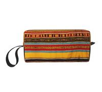 Native American Pattern print Travel Toiletry Pouch, Pencil Bag Canvas Makeup Bag, Multi-Purpose Cosmetic Bag with Zipper, White, One Size
