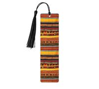 Native American Pattern Print Wooden Bookmarks with Tassels, Wood Book Markers for Book Lovers, Teachers & Present
