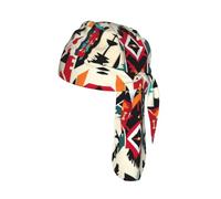 Native American Pattern Printed Cap Do Rag, Moisture Wicking Cycling Cap Helmet Liner for Biking Running Hiking