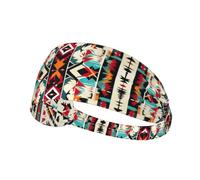 Native American Pattern Printed Wide Headband for Women, Non Slip Moisture Wicking, Yoga Running Workout Sweat Band Gym