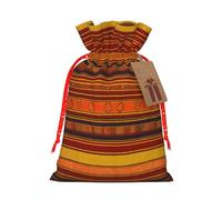 Native American Pattern Printing Christmas Drawstring Gift Bags Holiday Present Sacks For Xmas Party Celebration