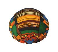 Native American Pattern Shower Caps Women Reusable Large Shower Cap Men Quickdry Care Hair Long Short Kids Bath