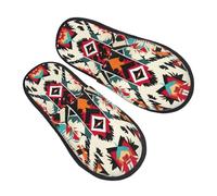 Native American Pattern Unisex Sliders Non-Slip Slippers Fluffy Shoes For Winter Bedroom Outdoor L