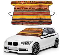 Native American Pattern Waterproof Car Windshield Cover, Stylish Printed Windshield Snow Cover Fits Sedans, Cars & SUVs - 69x42.5''