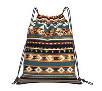 Native American Pattern Women Men Gym Sack Lightweight String Backpack Adjustable Swimming Bag For Holidays Beach Hiking