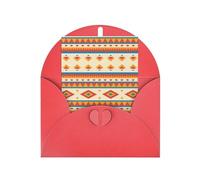 Native American Patterned Red holiday cards, thank you cards for anniversaries and birthdays