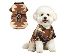Native American Patterns Breathable Hawaiian Dog Shirt Summer Button Up Top for Small Medium Dogs S
