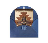 Native American Patterns Greeting Card, 4x6 Inches, Heart-Shaped Envelope Packaging, #Suitable For All Occasions.