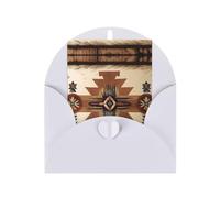 Native American Patterns Greeting card, blank inner page, includes envelope, 10cm x 15cm.