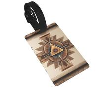 Native American Patterns Luggage Tags for Suitcases - Durable PVC ID Tags with Detachable Straps for Travel, Backpack, Golf Bag, Anti-Loss