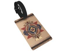 Native American Patterns Luggage Tags for Suitcases - Durable PVC ID Tags with Detachable Straps for Travel, Backpack, Golf Bag, Anti-Loss