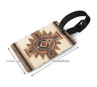 Native American Patterns Luggage Tags for Suitcases - Durable PVC ID Tags with Detachable Straps for Travel, Backpack, Golf Bag, Anti-Loss