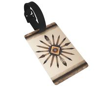 Native American Patterns Luggage Tags for Suitcases - Durable PVC ID Tags with Detachable Straps for Travel, Backpack, Golf Bag, Anti-Loss