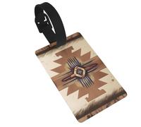 Native American Patterns Luggage Tags for Suitcases - Durable PVC ID Tags with Detachable Straps for Travel, Backpack, Golf Bag, Anti-Loss