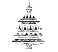 Native American Patterns Patterned wooden ornaments, a set of 6 decorations, suitable for hanging on Christmas trees and fireplaces.