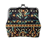 Native American Patterns print Coin Purse, Mini Change Purse for Women Small Coin Purse for Credit Card ID Key, Black, One Size, Vintage