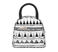 Native American Patterns Print Lightweight Insulated Lunch Bag Portable Functional Tote Family Travel School College
