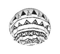 Native American Patterns Print Premium Double Layer Shower Cap For Women With Reusable Shower Cap For Hair - Waterproof Plastic Cap - Shower Caps For Long, Short And Curly Hairs