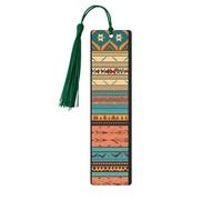 Native American Patterns Printed Metal Bookmarks M - Dark Green Lightweight Aluminium Book Marker for Books, Journals & Gifts, Ideal Book Lovers, Holiday Decor & Crafts