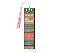 Native American Patterns Printed Metal Bookmarks M - Pink Lightweight Aluminium Book Marker for Books, Journals & Gifts, Ideal Book Lovers, Holiday Decor & Crafts