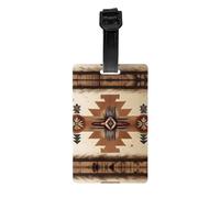 Native American Patterns Printed PVC Luggage Tag Travel Anti Lost ID Label Personal Info Tag for Backpack and Suitcase