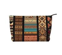Native American Patterns Prints Corduroy Makeup Bag for Women Girls, Spacious Travel Cosmetic Organiser for Make-up, Toiletries & Essentials