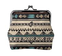 Native American Patterns Small Coin Purse For Women Girls Pu Leather Change Purse Wallets Key Bags Kiss-Lock Mini Coin Pouch For Women Girls