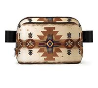 Native American Patterns Waterproof Waist Bag for Men Women-Adjustable Bum Bag for Travel, Lightweight Crossbody Chest Bag for Running Gym