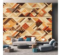 Native American Photo Wallpaper for Bedroom, Southwestern Tribal Aztec Wall Mural for Living Room, Orange Wallpaper 150x105 Nonwoven Wall Paper Home Decor W&14