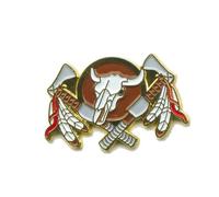 Native American Pin Badge Sign Bull Skull Dreamcatcher 600