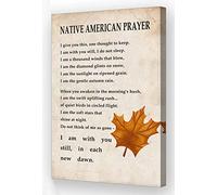 Native American Prayer Wall Art Framed Inspirational Quotes Poster Retro Canvas Prints The Serenity Prayer Wall Art Living Room Decorations (08x12in,Framed)
