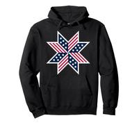 Native American Pride Red White Blue Star Wisdom Strength Pullover Hoodie