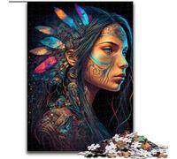 Native American Princess 1000Pc Adults Jigsaw Puzzle Jigsaw Puzzles for Adults Home Decor Brain Teaser Game for Teenagers & Family Interaction size 38x26cm