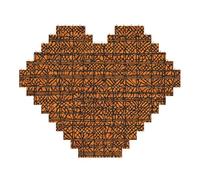 Native American Print Art Brick Puzzle Heart Shaped DIY Building Blocks Set 3D Jigsaw Home Decor 53 Pieces
