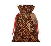 Native American Print Christmas Drawstring Gift Bags With Cards For Xmas Party Decorations Holiday