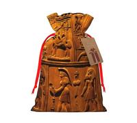 Native American Print Christmas Drawstring Gift Bags With Cards For Xmas Party Decorations Holiday