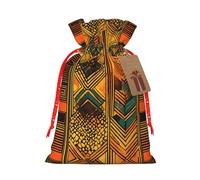 Native American Print Christmas Drawstring Gift Bags With Cards For Xmas Party Decorations Holiday