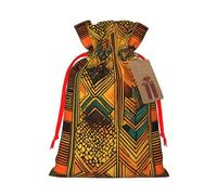 Native American Print Christmas Drawstring Gift Bags With Cards For Xmas Party Decorations Holiday