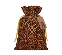 Native American Print Christmas Drawstring Gift Bags With Cards For Xmas Party Decorations Holiday